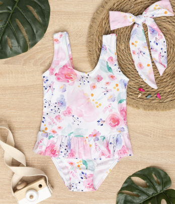 Maillot une pièce fleuri pour fillettes