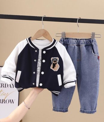 Ensemble mi sport bleu avec pantalon en jean pour garçons