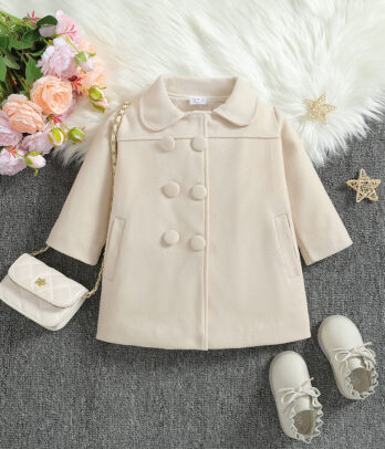 Manteau blanc cassé en kashmir pour filles