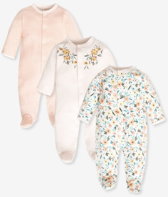 Lot de trois grenouillères pour bébé fille