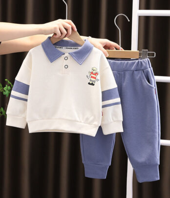 Ensemble pull polo et pantalon décontracté pour garçon