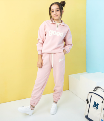 Ensemble sportswear deux pièces roses pour fillettes