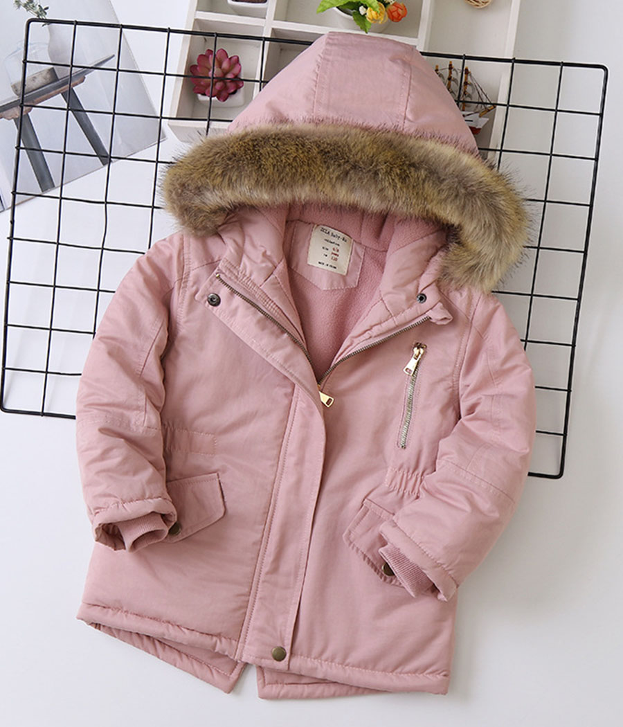 1_0017_21650237143_773051456 Manteau rose à capuche pour fille – Image 1