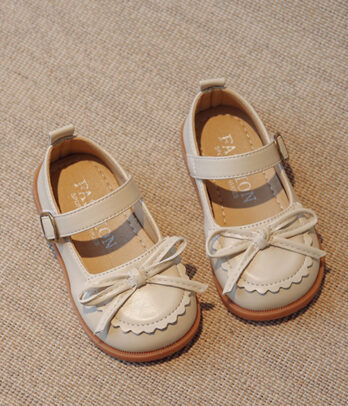 Ballerines beiges à petit nœud