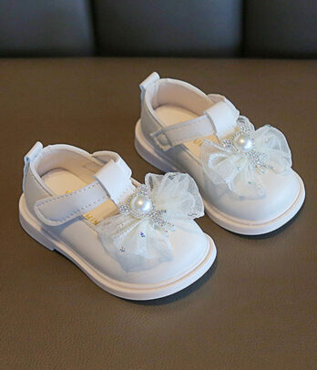 Chaussures blanches style cuir pour fillettes