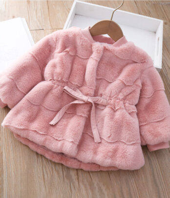 Veste rose en fourrure pour filles
