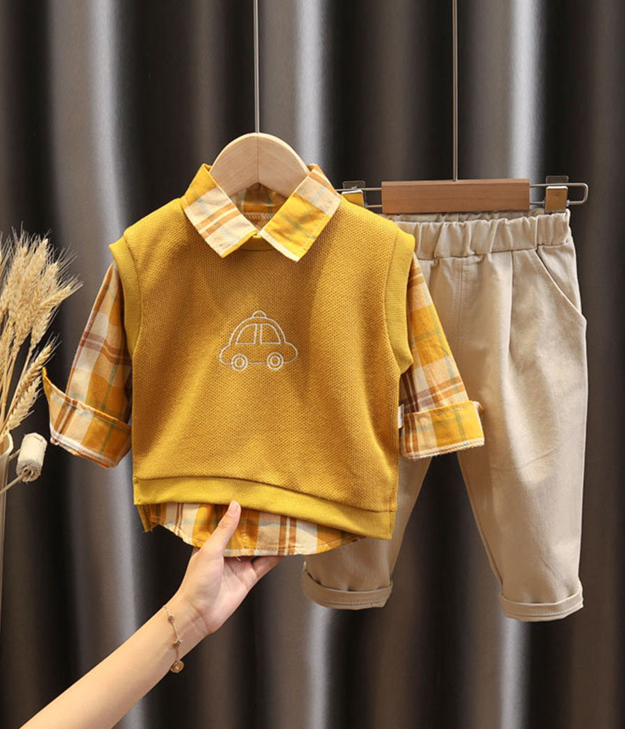 4_0239_22791294557_1835407470 Ensemble 3 pièces pantalon chemise et cardigan radieux – Image 1