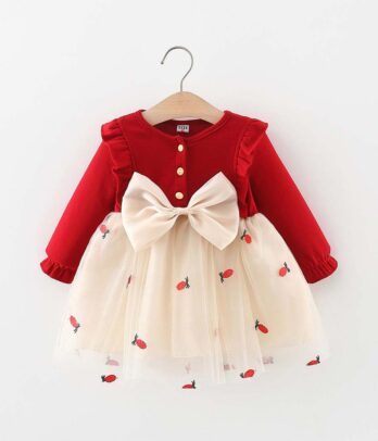 Robe bicolore mignonne pour petites filles
