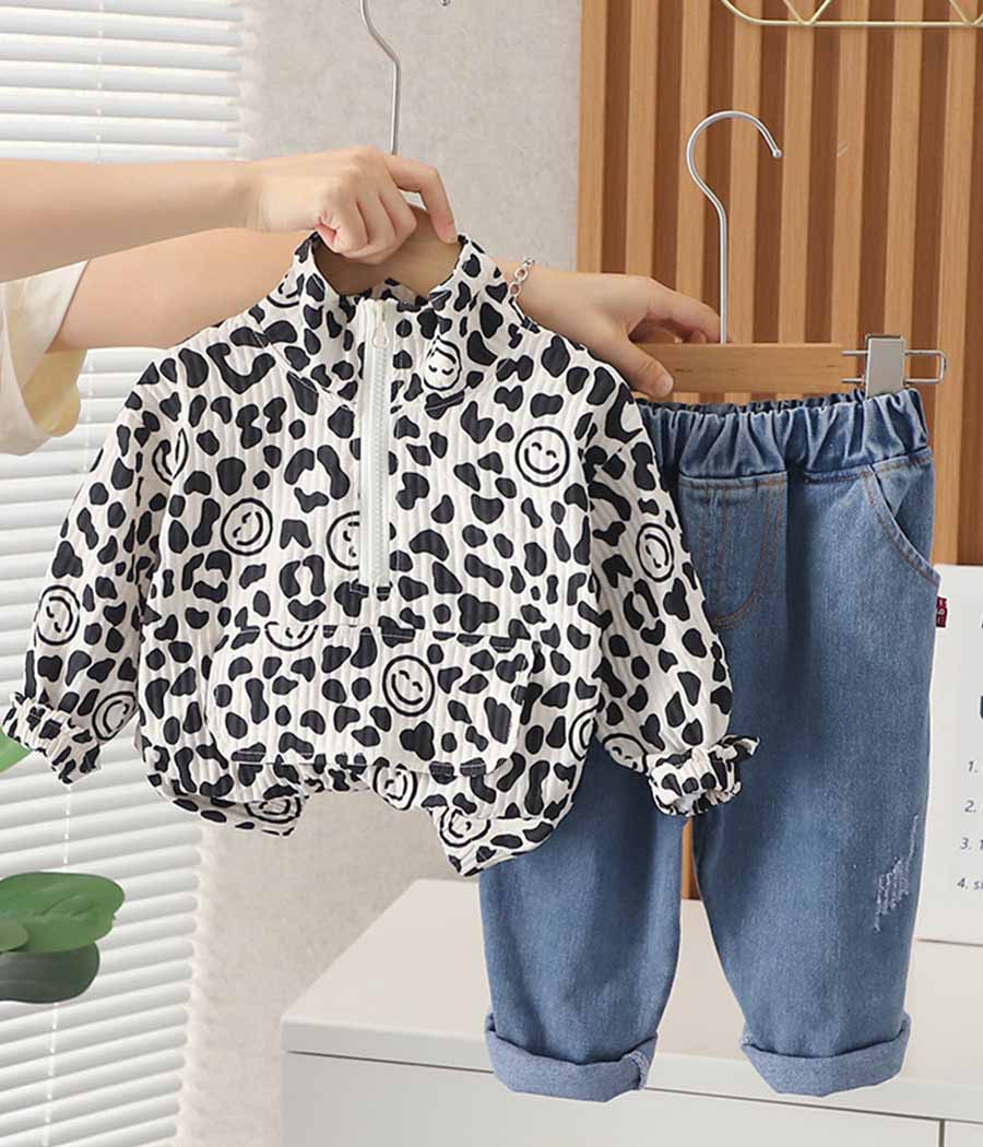 1_0179_O1CN01KALe4A1ywXvaIarUw_!!2208337636643-0-cib Ensemble 2 pièces pour garçons à blouson noir et blanc – Image 1