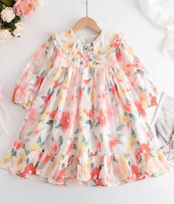 Robe en soie florale pour filles