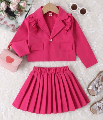 Ensemble classique en rose bonbon pour fillettes