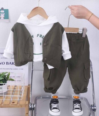 Ensemble de 3 pièces vert kaki foncé