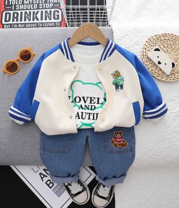 Tenue style baseball bleu pour bébé garçon