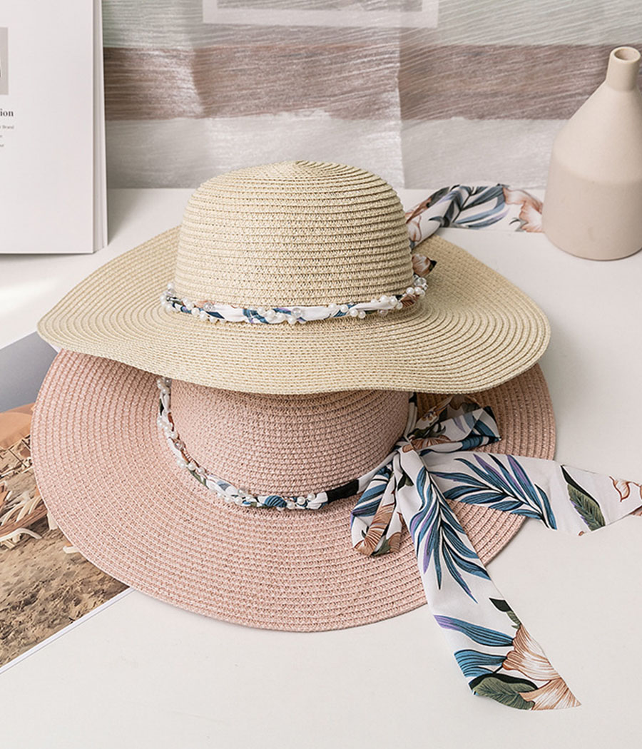 3T_0019_O1CN01KQBPOX1fYkX7J8Gt3_!!1109564019-0-cib Chapeau de plage en paille avec ruban fleuri – Image 1