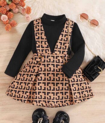 Ensemble de body et jupe classique pour fillettes