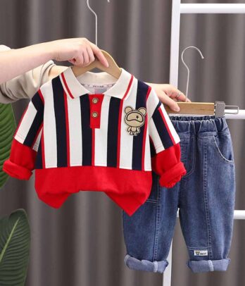 Ensemble petit ourson pour garçons composé de 2 pièces