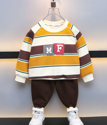 Ensemble de jogging avec pull rayures tricolore