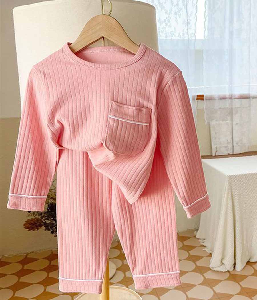 5_0023_Group 7 Pyjama deux pièces roses pour filles – Image 1