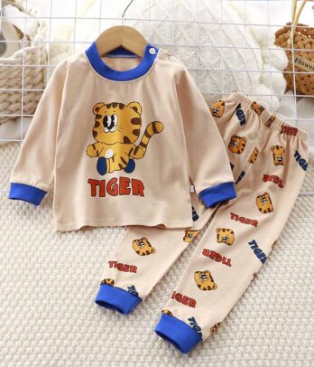 Pyjama unisexe "Tiger" de couleur beige
