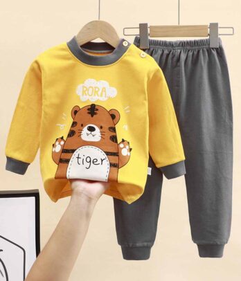 Pyjama bicolore imprimé "Little tiger"