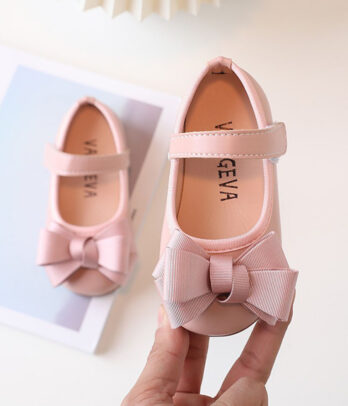 Ballerines rose pâle à nœud papillon
