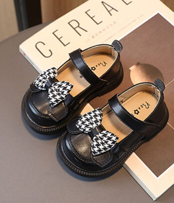 Ballerines noires à noeud papillon pour fillettes