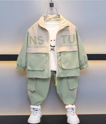 Costume deux pièces imperméable vert clair pour garçons