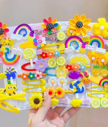 Pack de 14 Barrette à cheveux colorée pour fillettes