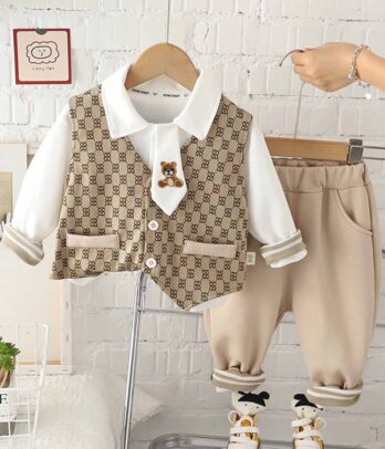 Ensemble de 3 pièces beige pour garçons