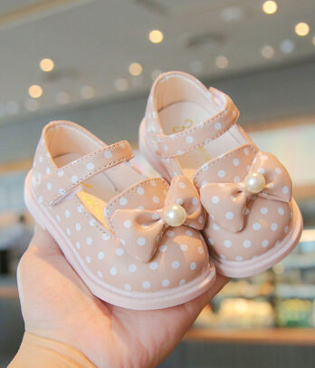 Ballerines roses à petits pois