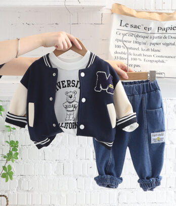 Set style baseball à blouson de couleur bleu nuit