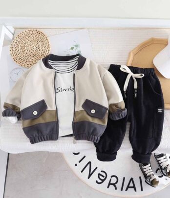 Ensemble de trois pièces style décontracté pour garçons