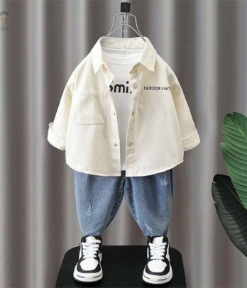 Ensemble 2 pièces  jean et chemise pour garçons