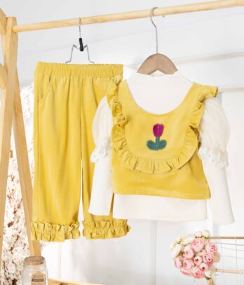Ensemble jaune éclatant pour fillettes