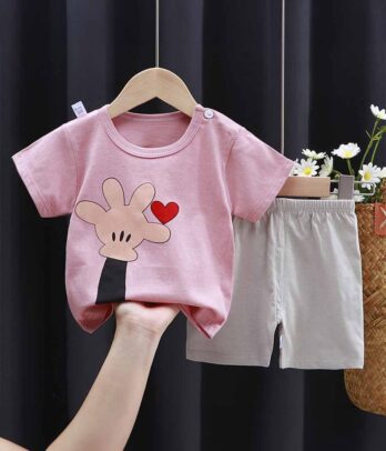 Pyjama bicolore "coup de coeur" pour fillettes