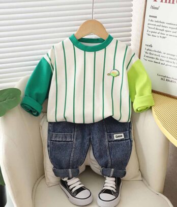 Ensemble de sweatshirt vert pour garçon