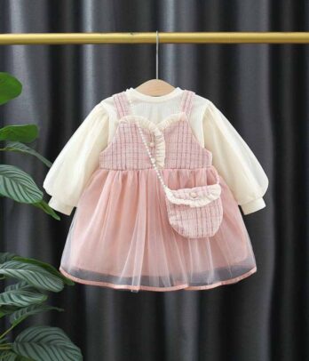 Ensemble de robe rose romantique pour fillettes