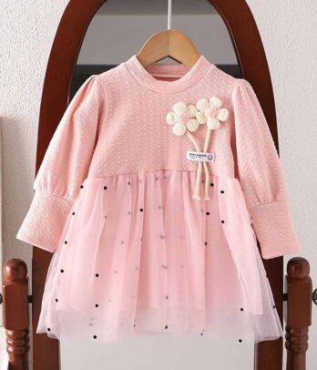 Robe a petites fleurs roses pour fille