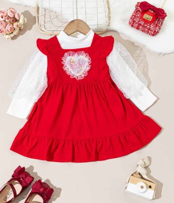 Ensemble de robe rouge fascinante