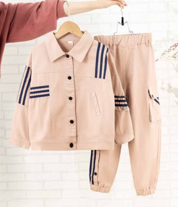 Ensemble de pantalon cargo et blouson roses pour fillettes
