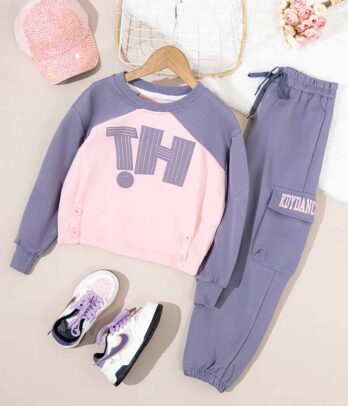 Ensemble de jogging bicolore pour fillettes