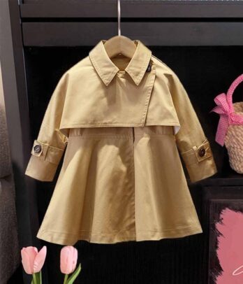 Costume de robe style trench pour fillettes