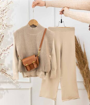 Costume printemps-automne aux couleurs chaudes pour fillettes