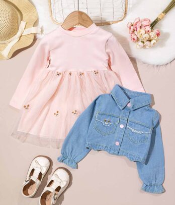 Robe tutu avec veste en jean pour fillettes