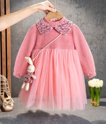 Robe scintillante avec col à paillettes pour fillettes