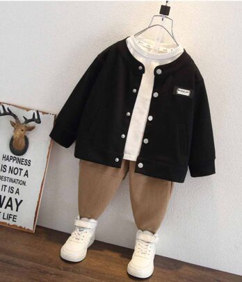 Ensemble de cardigan noir pour garçons