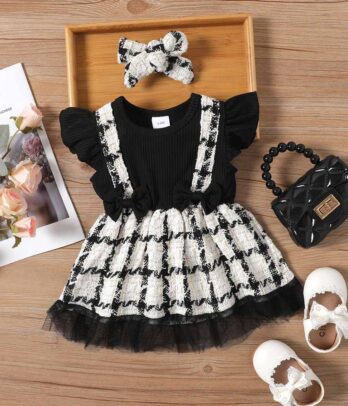 Robe noir et blanc estivale légère