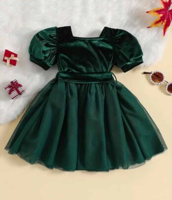 Robe charmante de couleur émeraude pour princesses