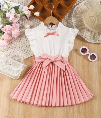 Ensemble de robe a ceinture pour fille