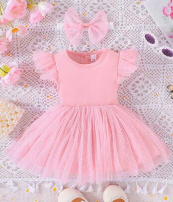 Robe rose en tulle pour filles
